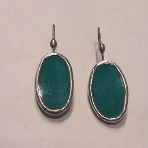 Elegant Silver and Teal Earrings
